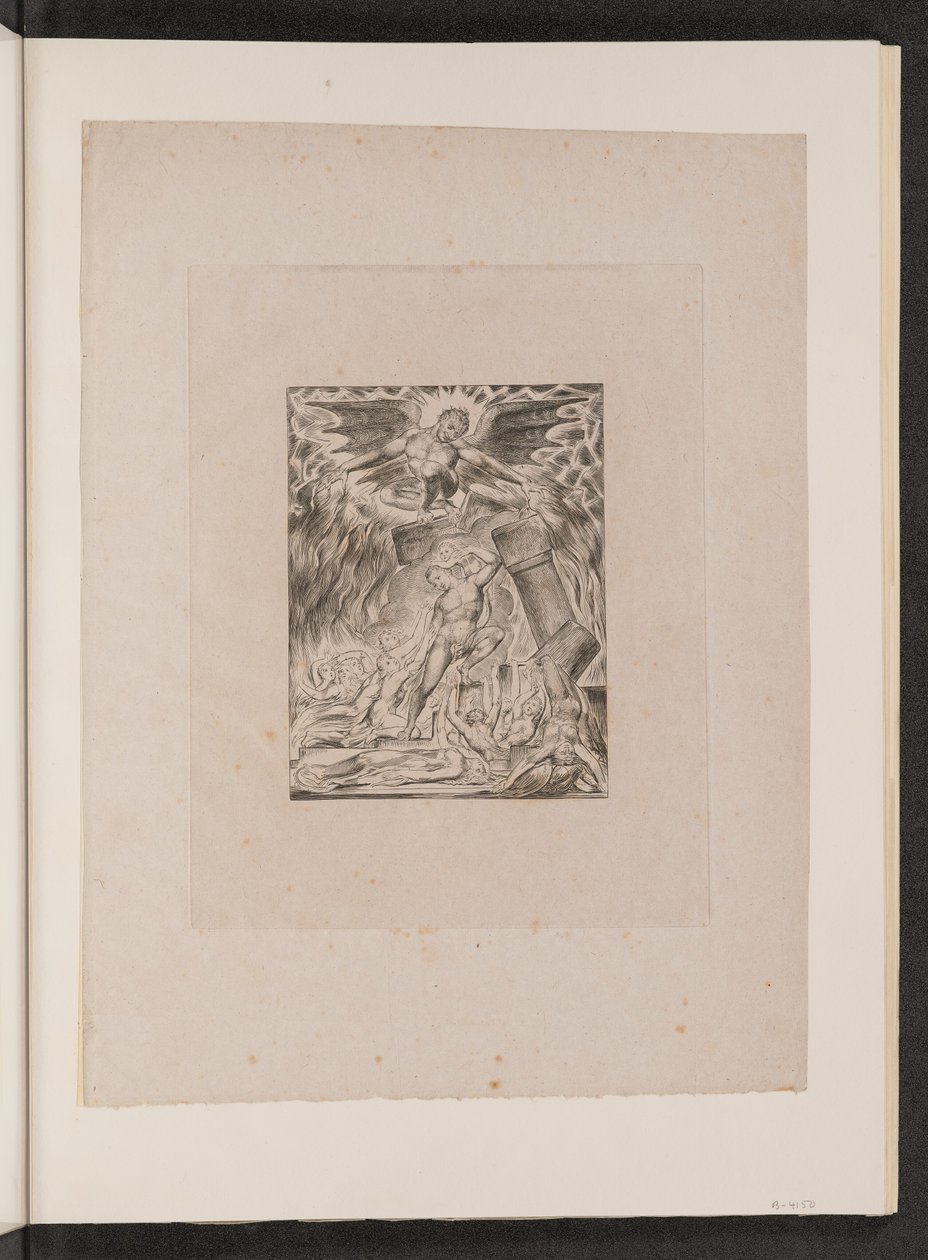 Les fils et les filles de Job submergés par Satan - William Blake