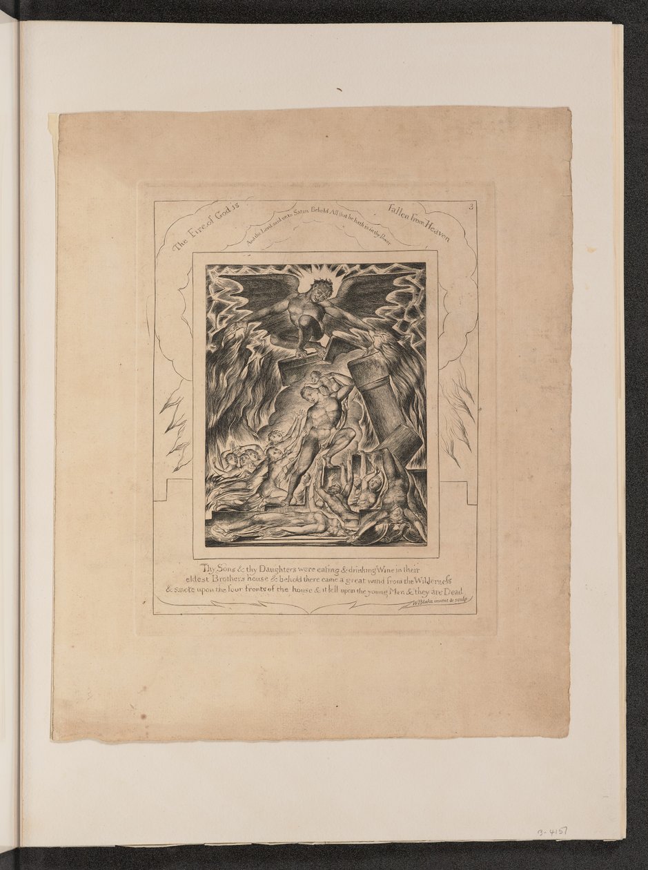Les fils et filles de Job submergés par Satan - William Blake