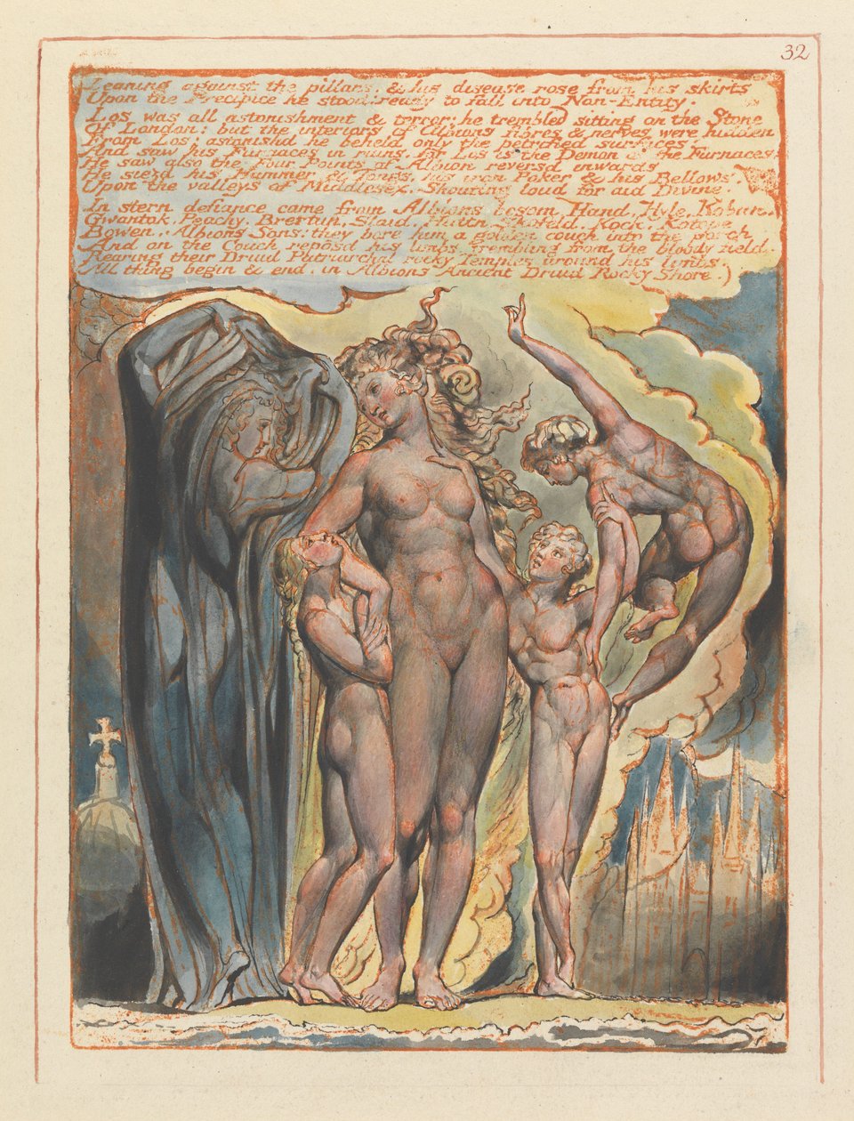 «Appuyé contre les piliers...» (Planche 32) - William Blake