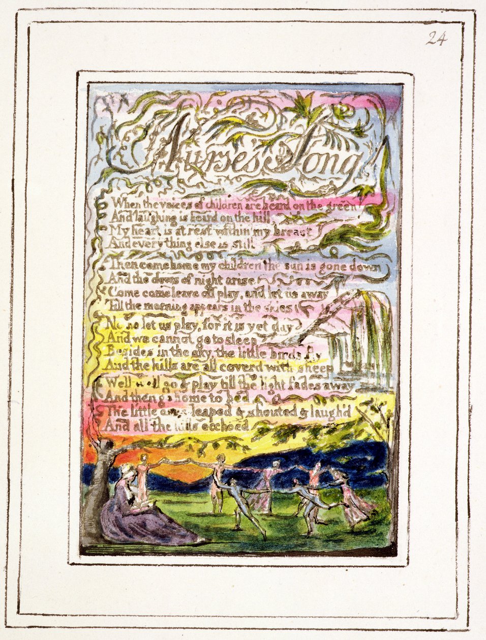 P.124-1950.pt24 Chanson de la nourrice : planche 24 de Songs of Innocence and of Experience (copie R) vers 1802-08 - William Blake