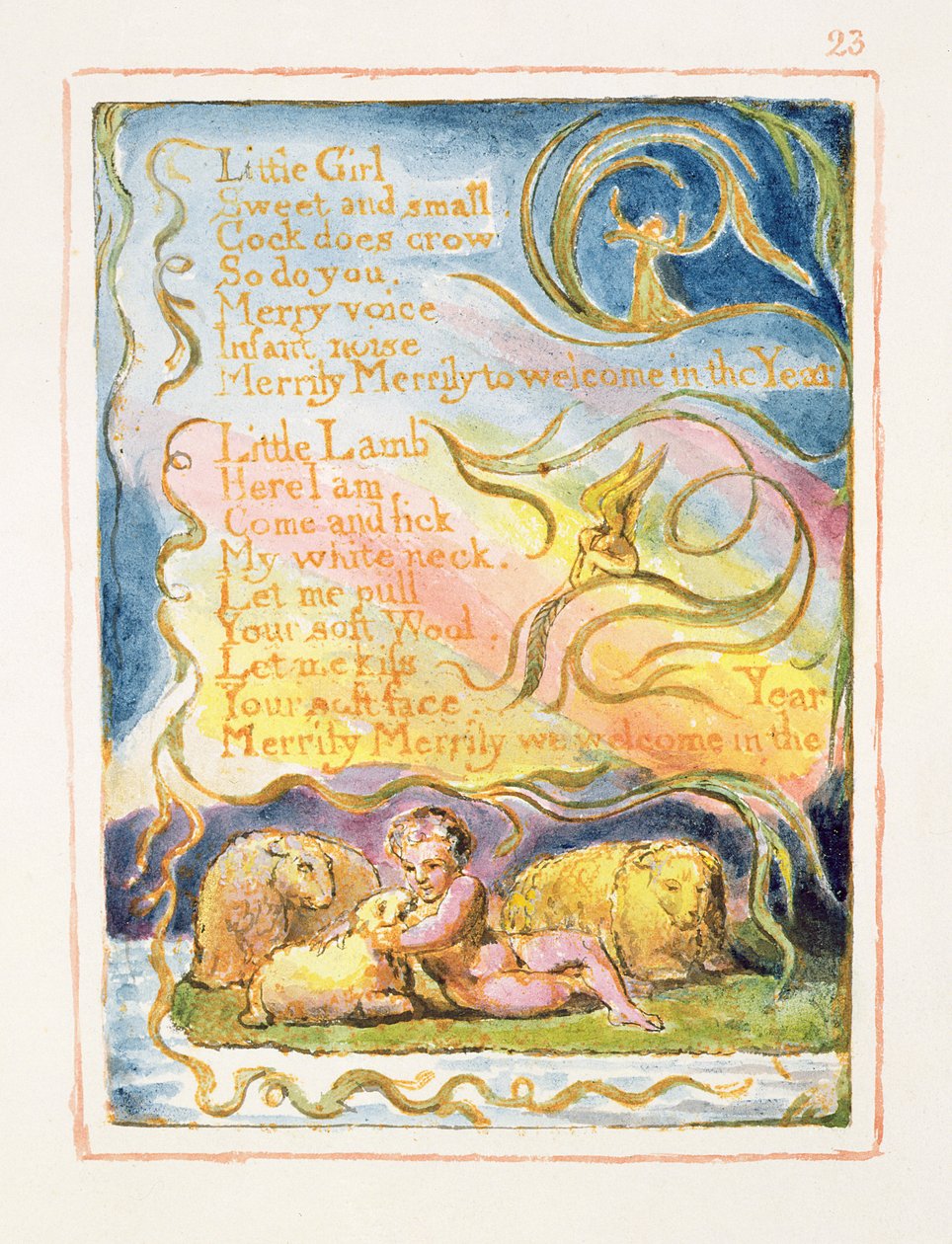 P.125-1950.pt23 Printemps (suite) : planche 23 de Songs of Innocence and of Experience (copie AA) c.1815-26 - William Blake