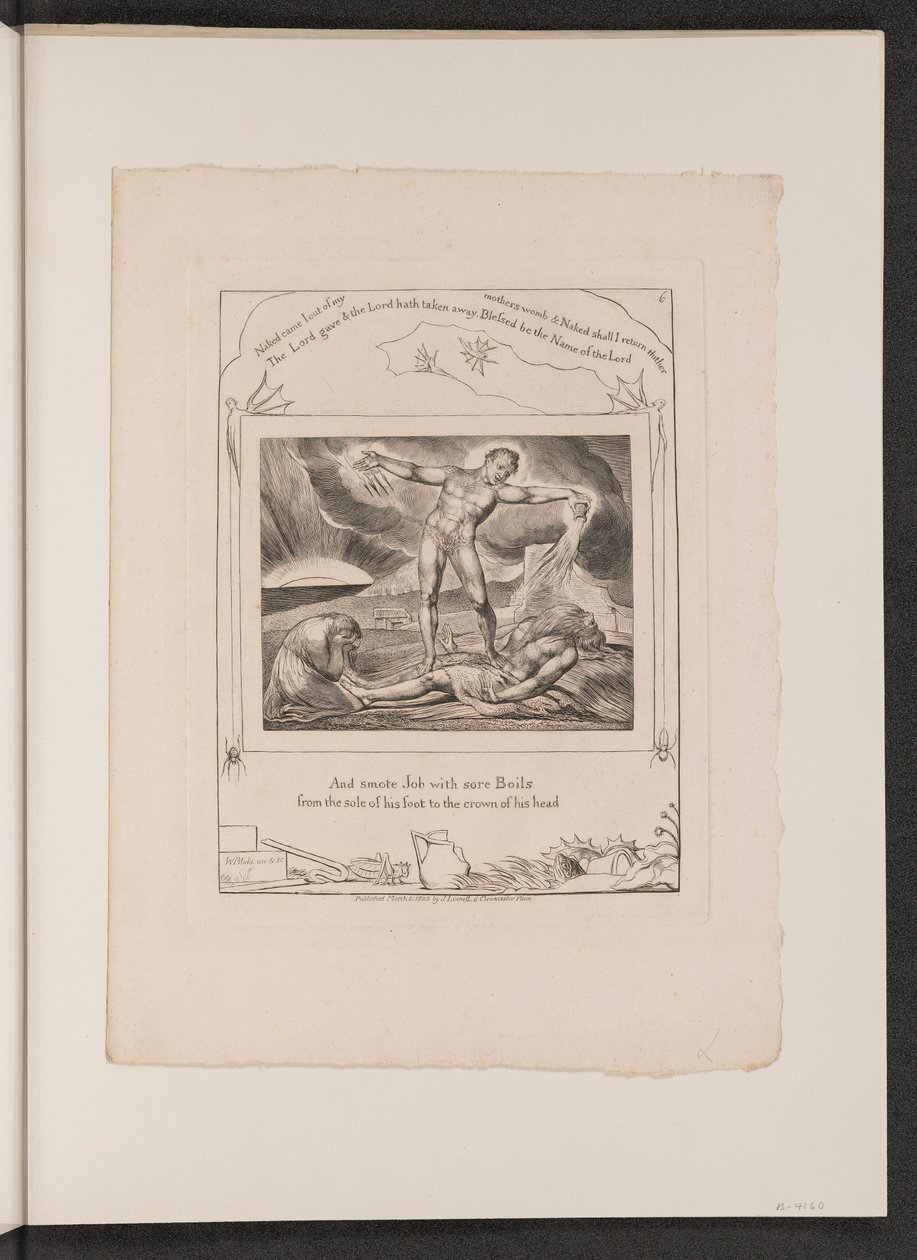 Satan frappant Job avec des furoncles - William Blake