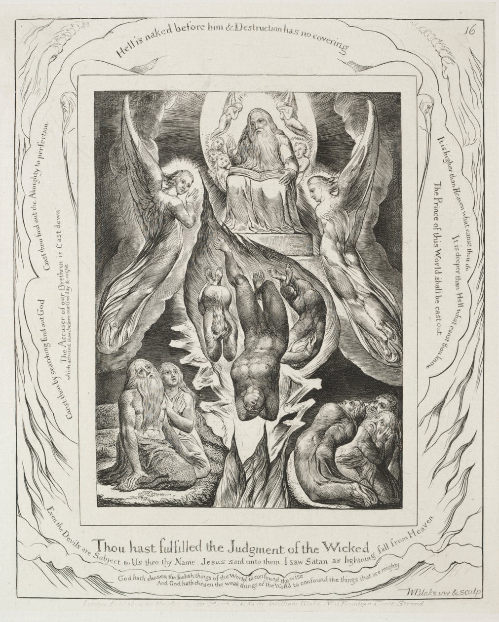 Le Livre de Job : Pl. 16, Tu as accompli le jugement des méchants - William Blake
