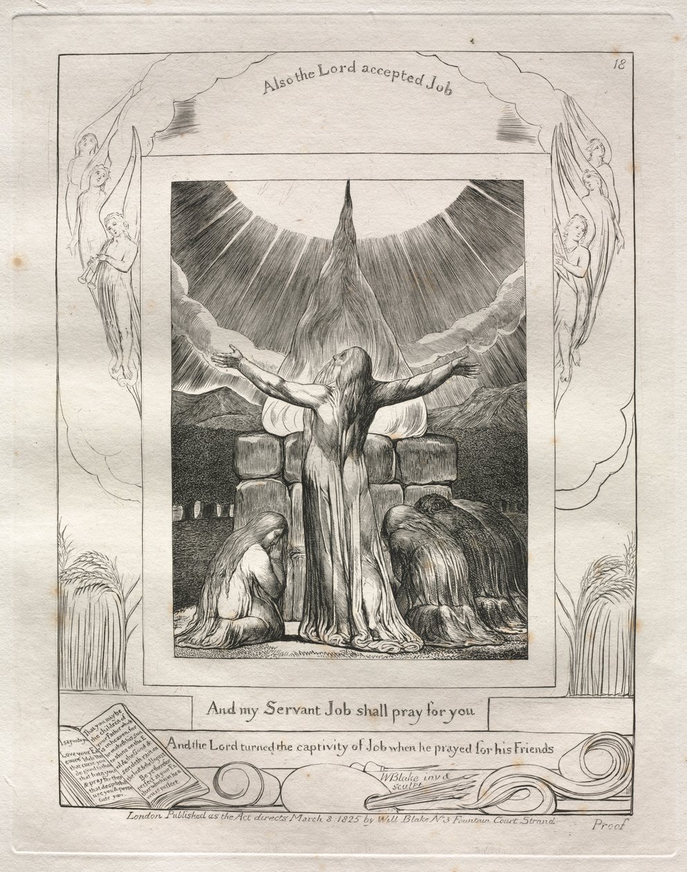 Le Livre de Job : Pl. 18, Et mon serviteur Job priera pour vous - William Blake