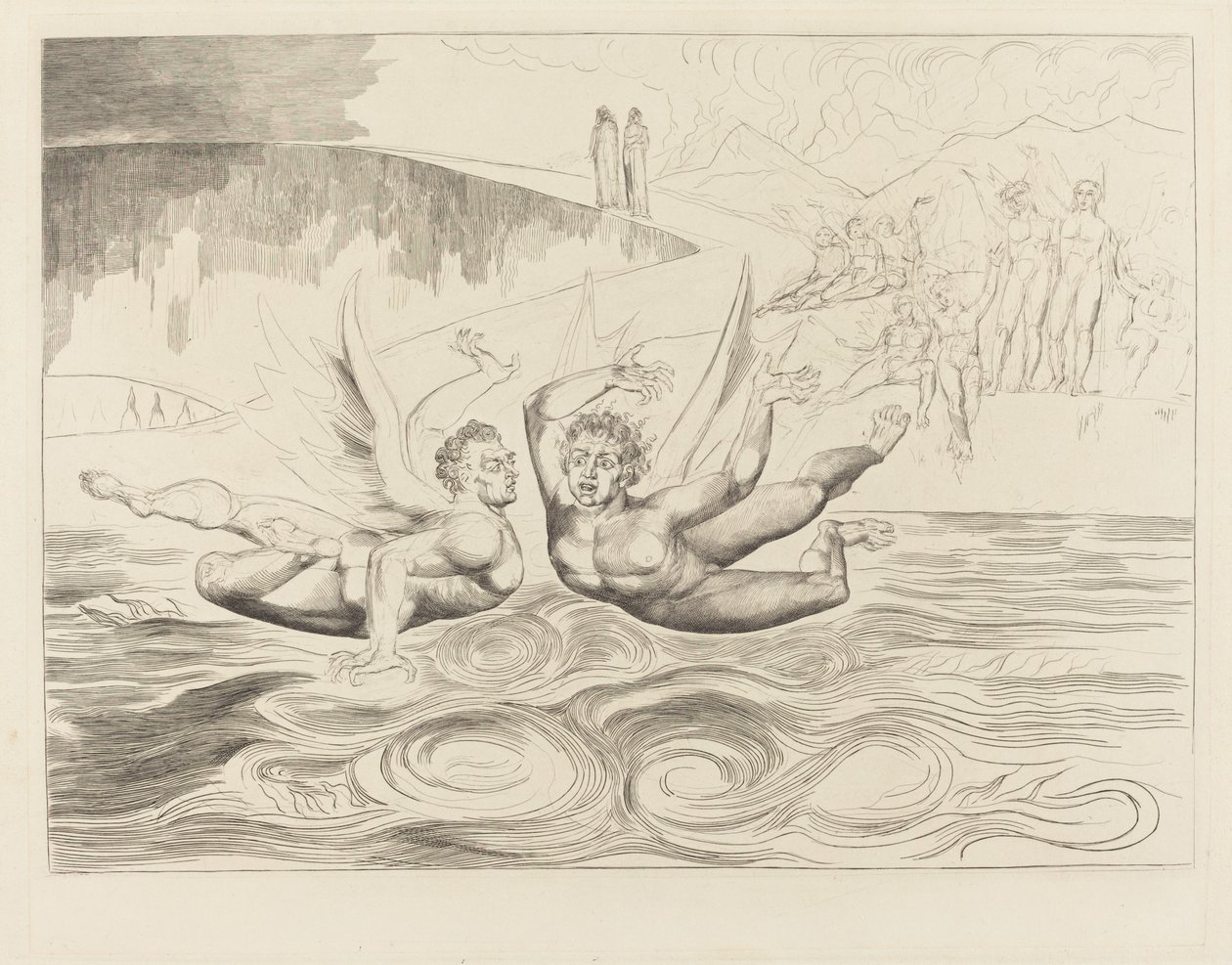 Le Cercle des Officiels Corrompus; les Diables se Battant - William Blake