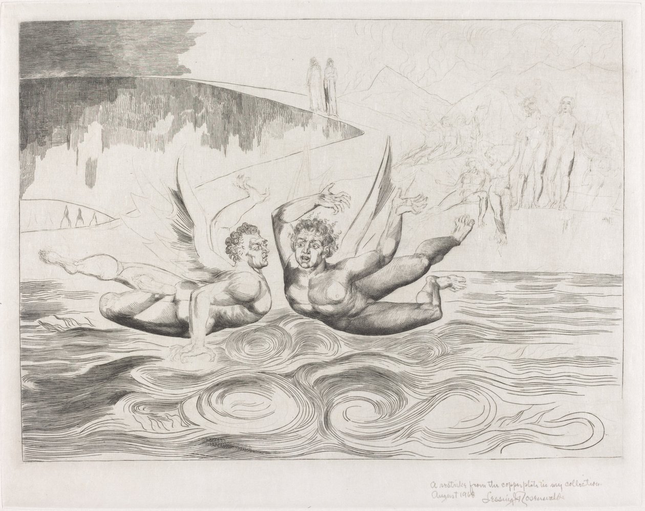 Le cercle des fonctionnaires corrompus, les diables se battant entre eux - William Blake