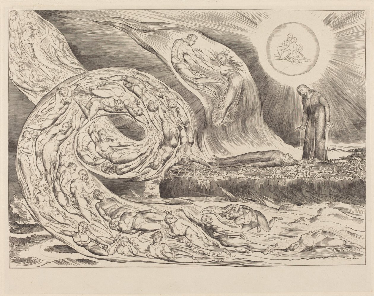 Le cercle des luxurieux : Paolo et Francesca - William Blake