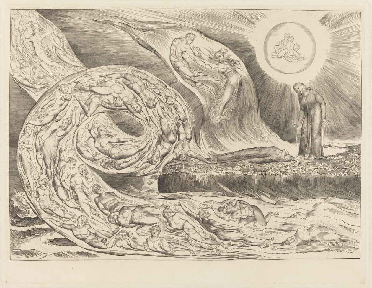 Le Cercle des Luxurieux : Paolo et Francesca, 1827 - William Blake