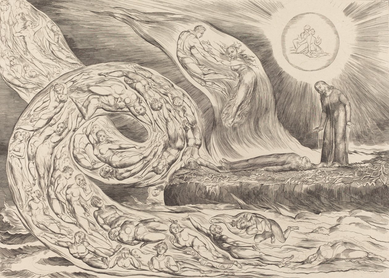 Le cercle des luxurieux : Paolo et Francesca - William Blake