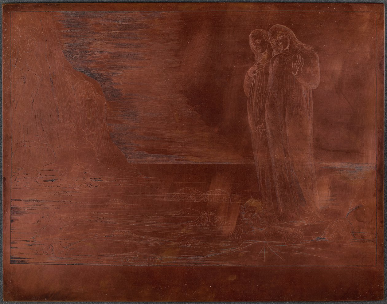 Le cercle des traîtres; le pied de Dante frappant Bocca degli Abbate - William Blake