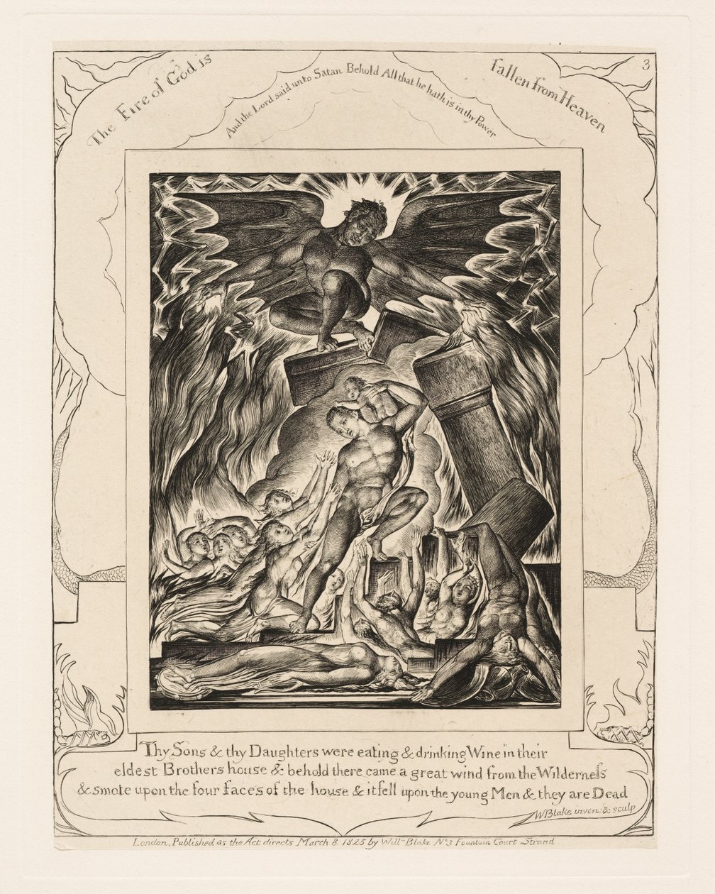 La destruction des fils de Job - William Blake