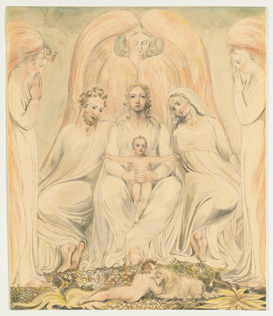 La Sainte Famille (aussi connu sous le nom de Christ dans le giron de la Vérité) - William Blake