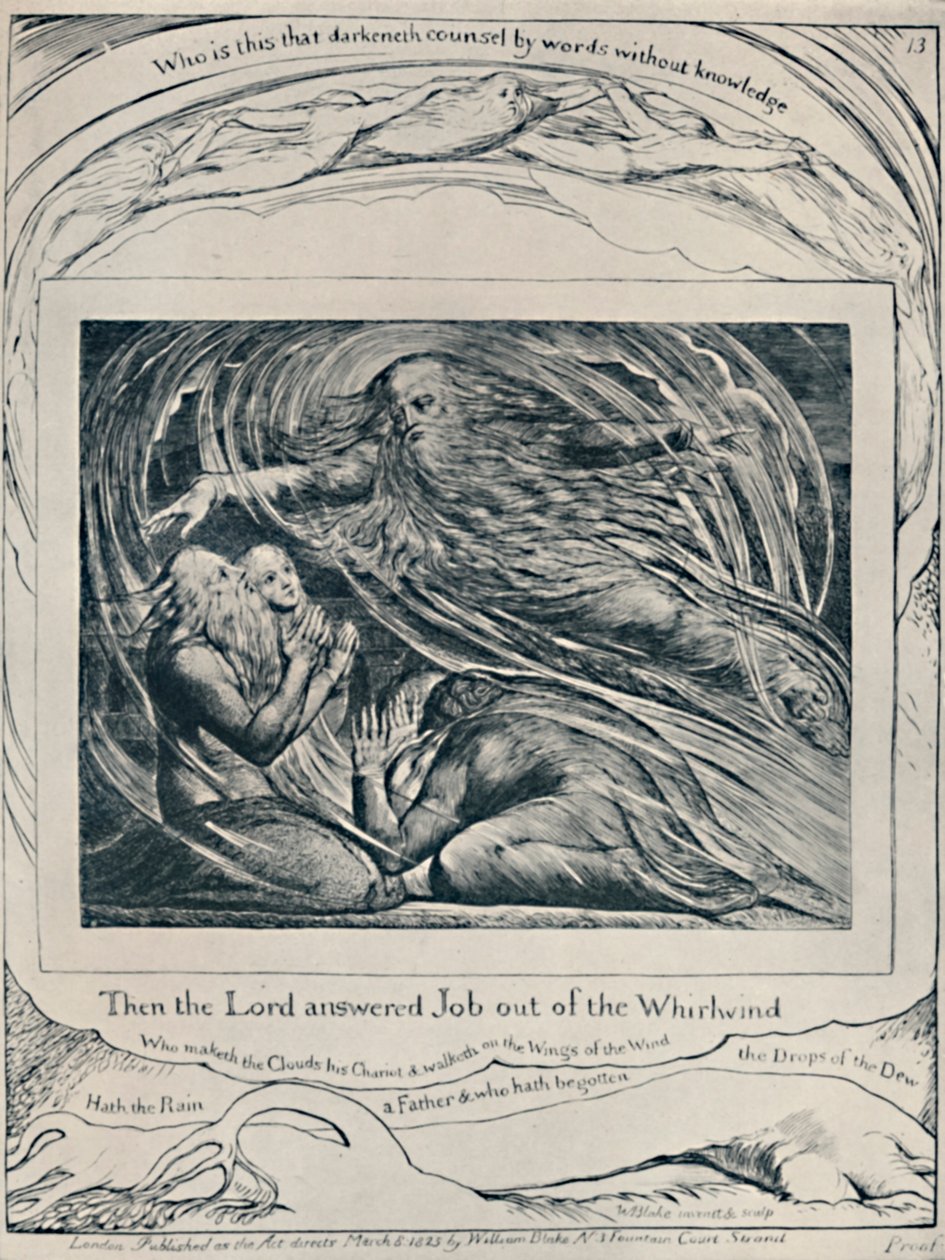 Le Seigneur répondant à Job du tourbillon. De Job., vers 1780-1820, 1923 - William Blake