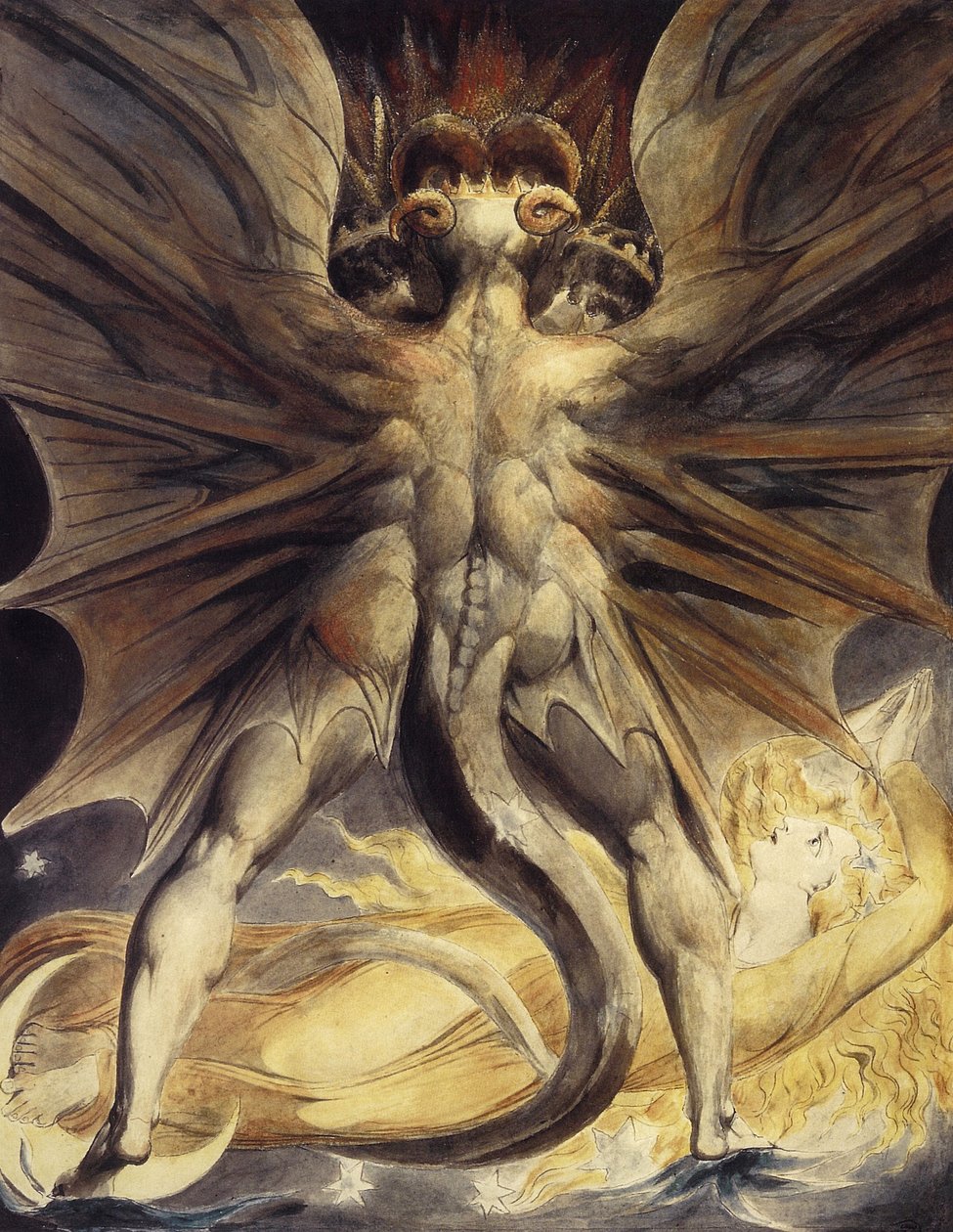 Le dragon rouge et la femme vêtue de soleil, vers 1802-1805 - William Blake