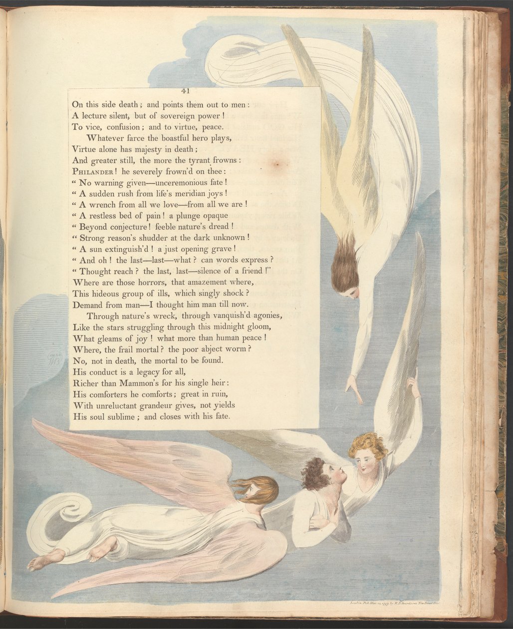 Les pensées nocturnes de Young, page 41, "Une marque radieuse, le lit de mort du juste" - William Blake