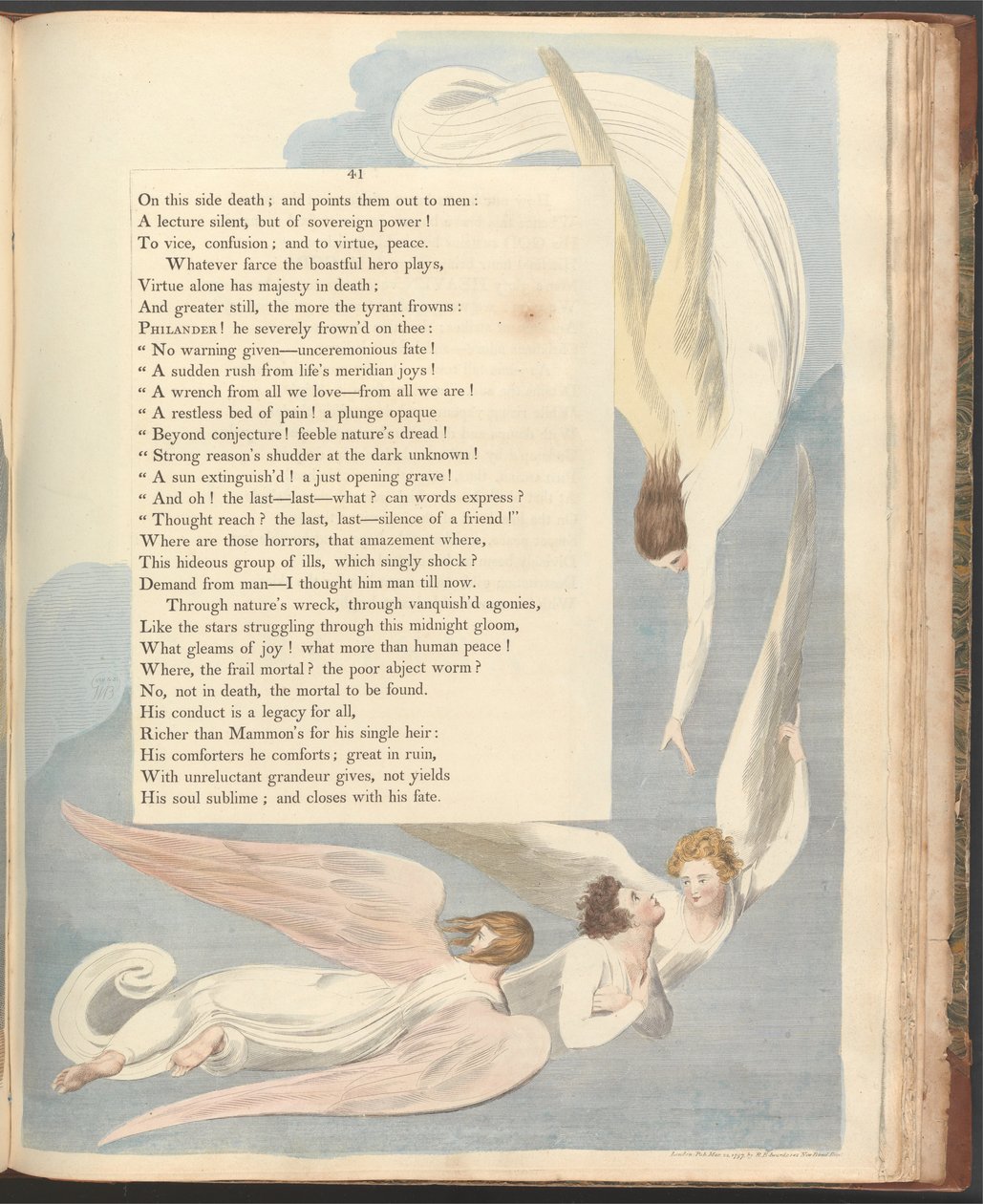 Les pensées nocturnes de Young, Page 41, Une marque radieuse, le lit de mort du juste - William Blake