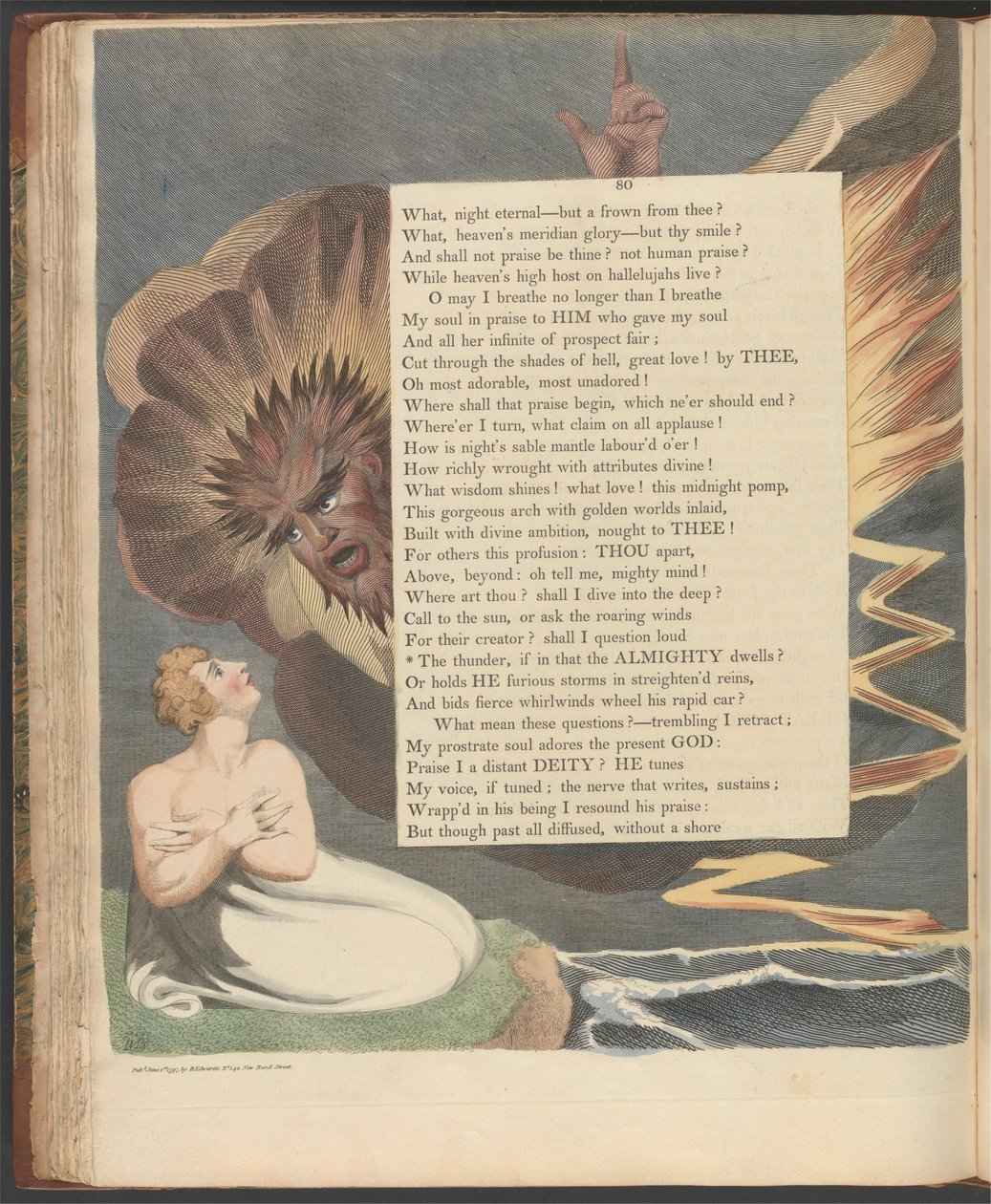 Les pensées nocturnes de Young, page 80, "Le tonnerre si dans cela le Tout-Puissant demeure" - William Blake
