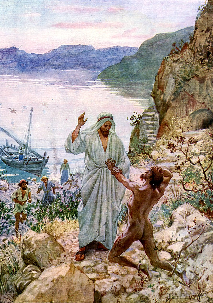 Jésus guérit un homme possédé par un démon - William Brassey Hole