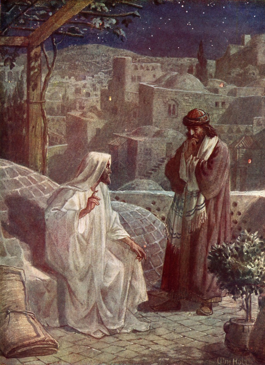Nicodème rend visite à Jésus pour entendre ses enseignements - William Brassey Hole