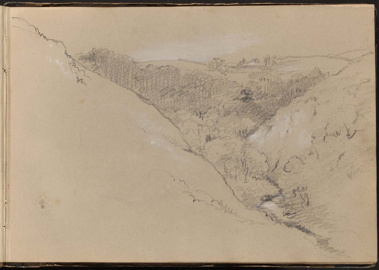Paysage avec collines et forêt - William Brockedon