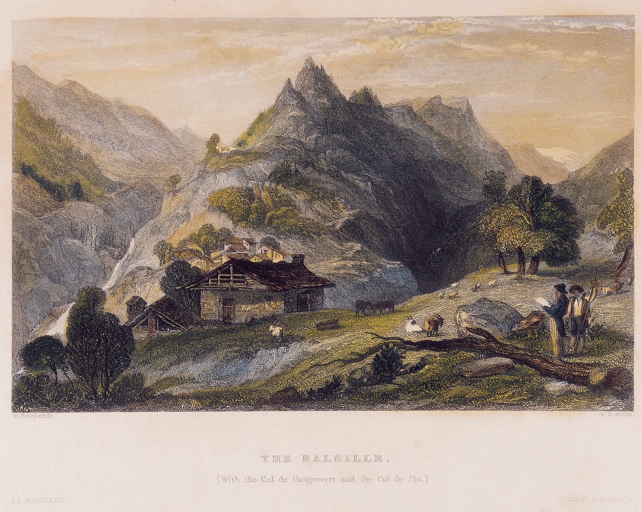 Vue de la balsille avec le Col de Guignevert et le Col de Pis - William Brockedon