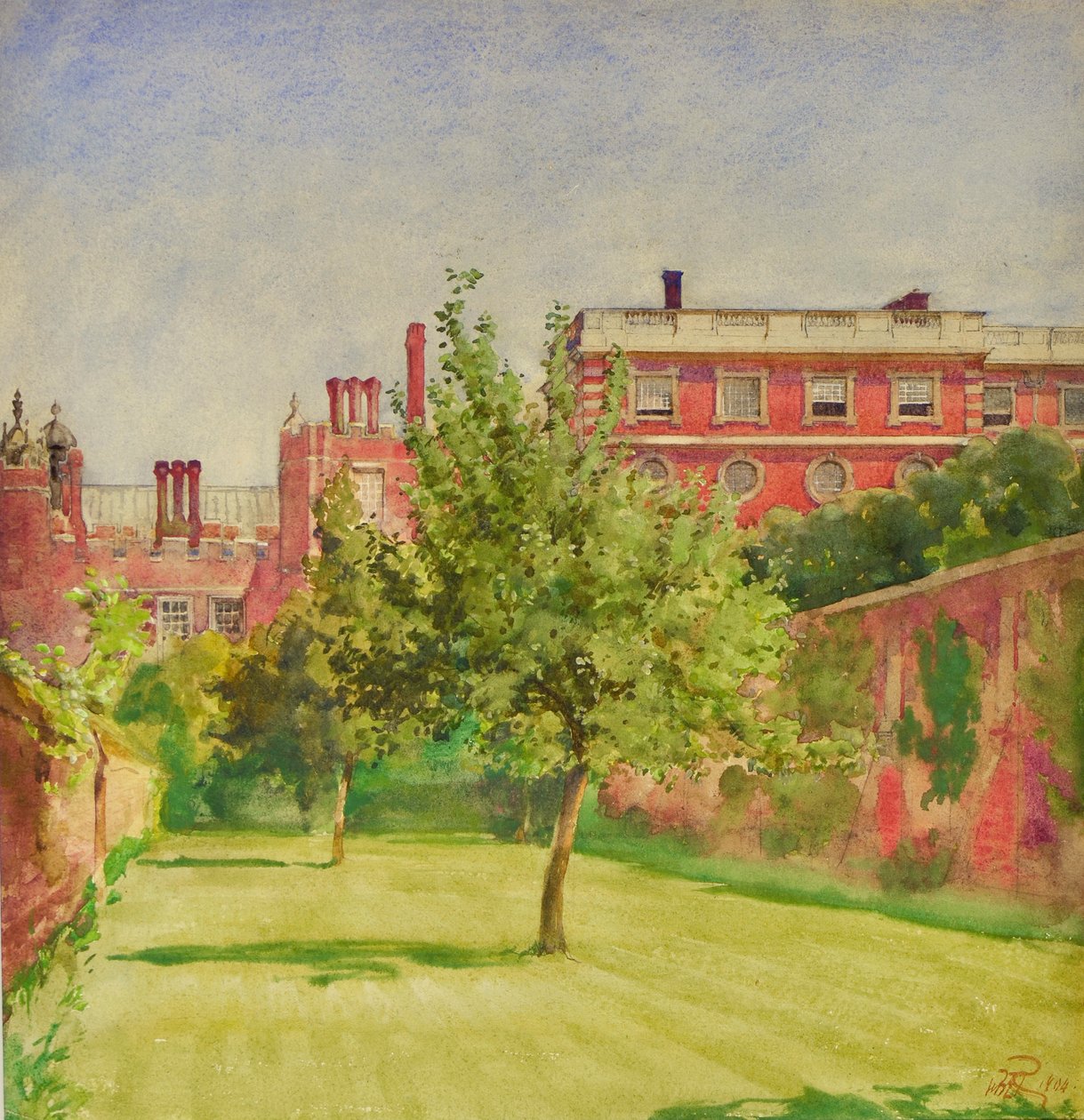 Hampton Court depuis le jardin privé - William Bruce Ellis Ranken