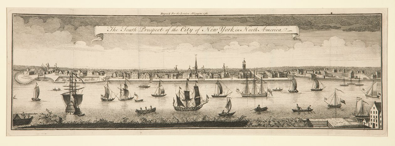 La vue sud de la ville de New York en Amérique du Nord - William Burgis