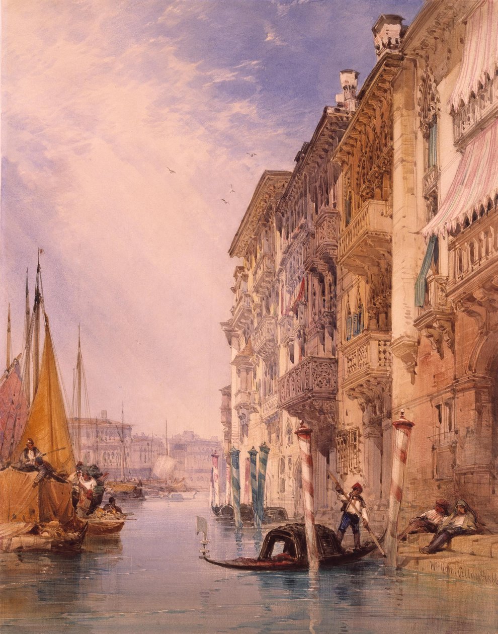 Gondole sur le Grand Canal, Venise - William Callow