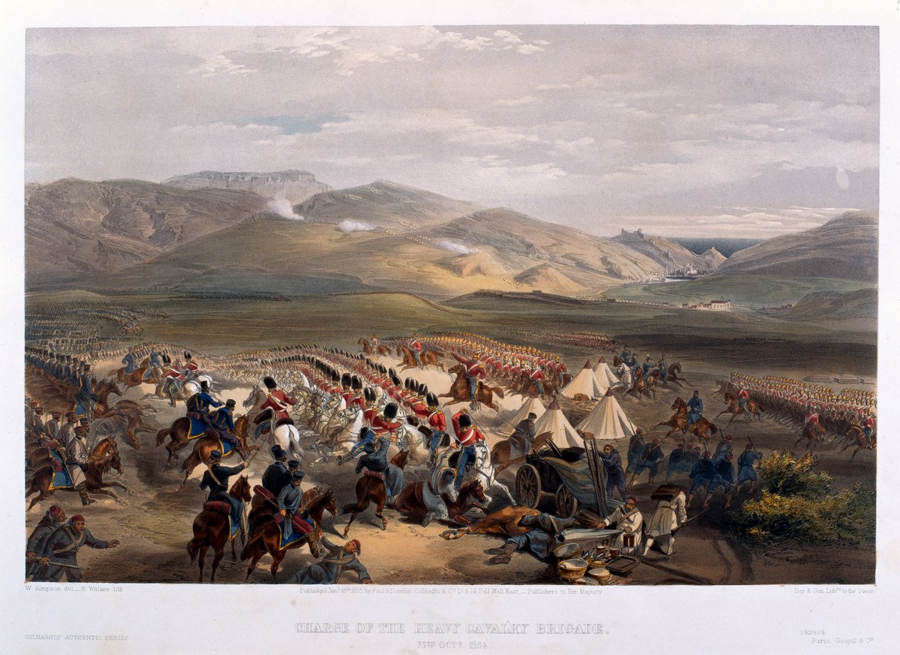 Charge de la brigade lourde à la bataille de Balaklava, 1854 - William Crimea Simpson