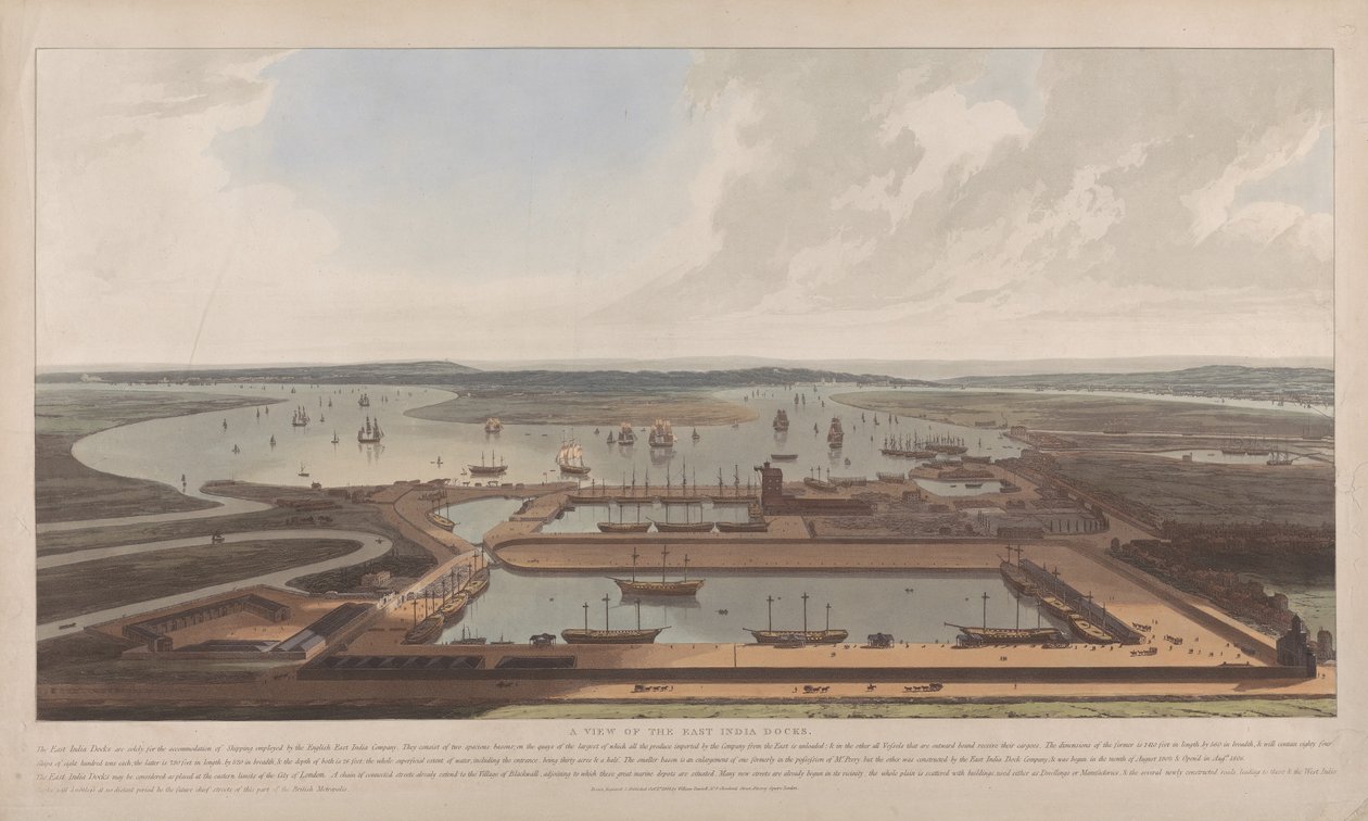 Vue sur les docks des Indes orientales - William Daniell