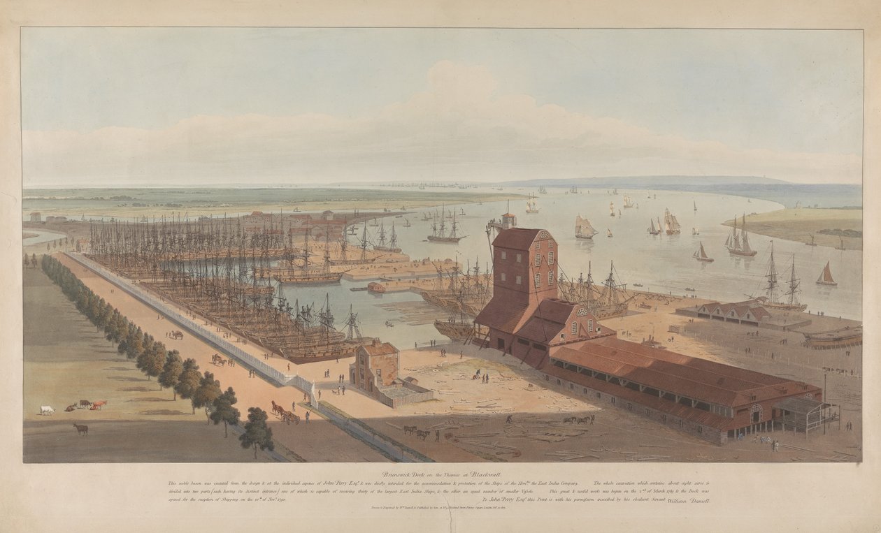 Le quai de Brunswick sur la Tamise, à Blackwall - William Daniell