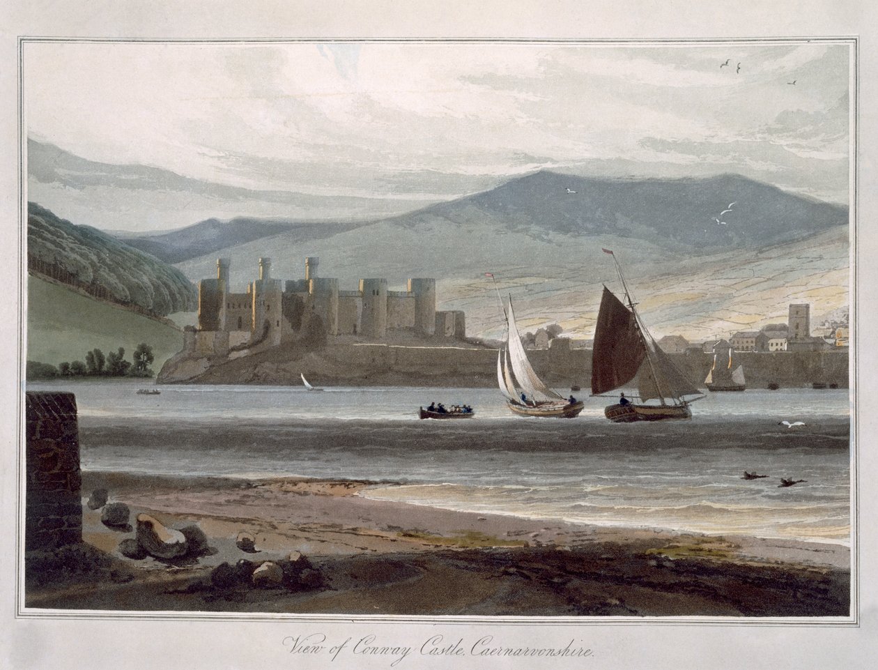 Vue du château de Conway, Caernarvonshire, de 