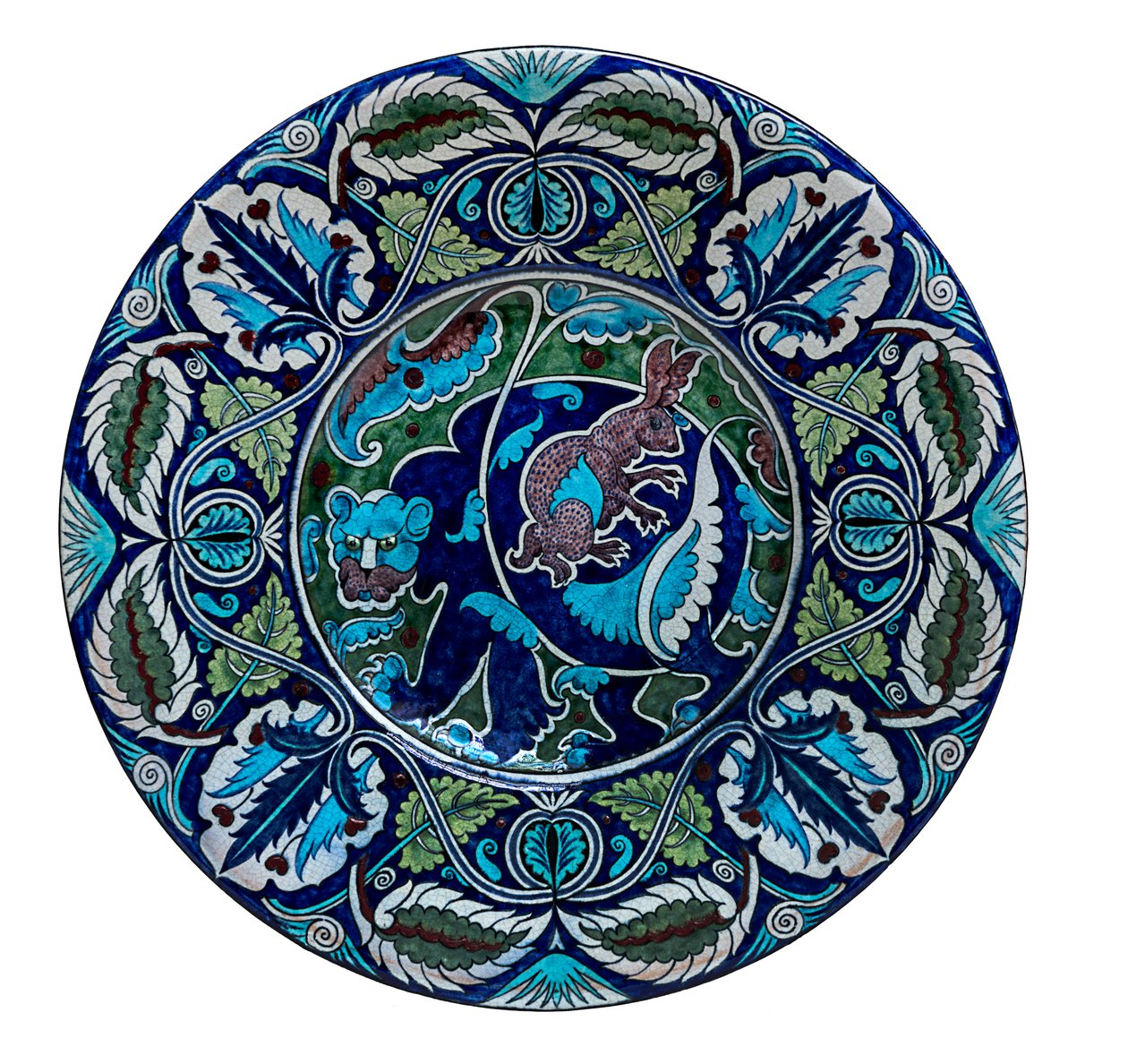 Assiette Ours et Lièvre - William de Morgan