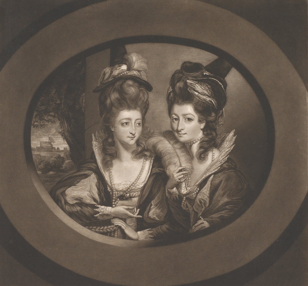 Mme Gwyn et Mme Bunbury dans les personnages des Joyeuses Commères de Windsor, 1780 - William Dickinson