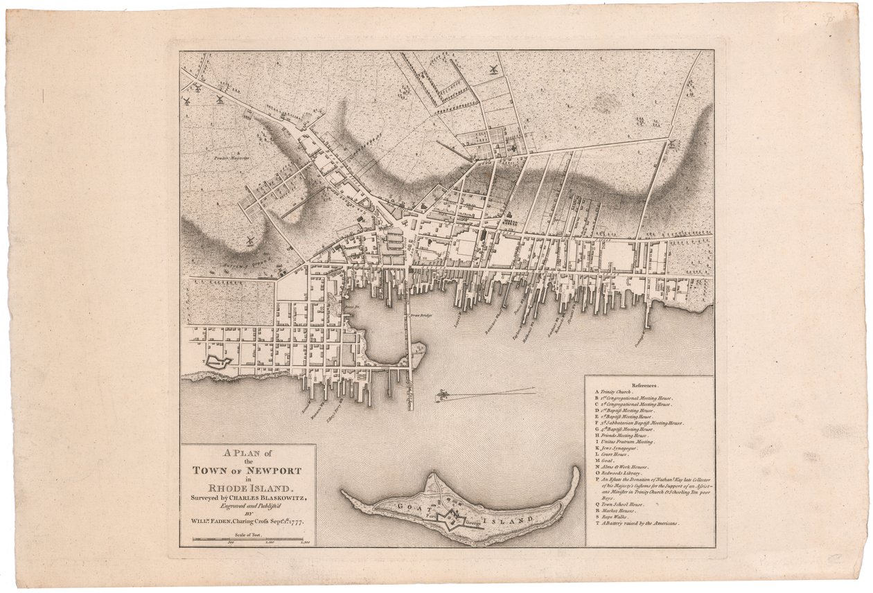 Plan de Newport par Faden - William Faden