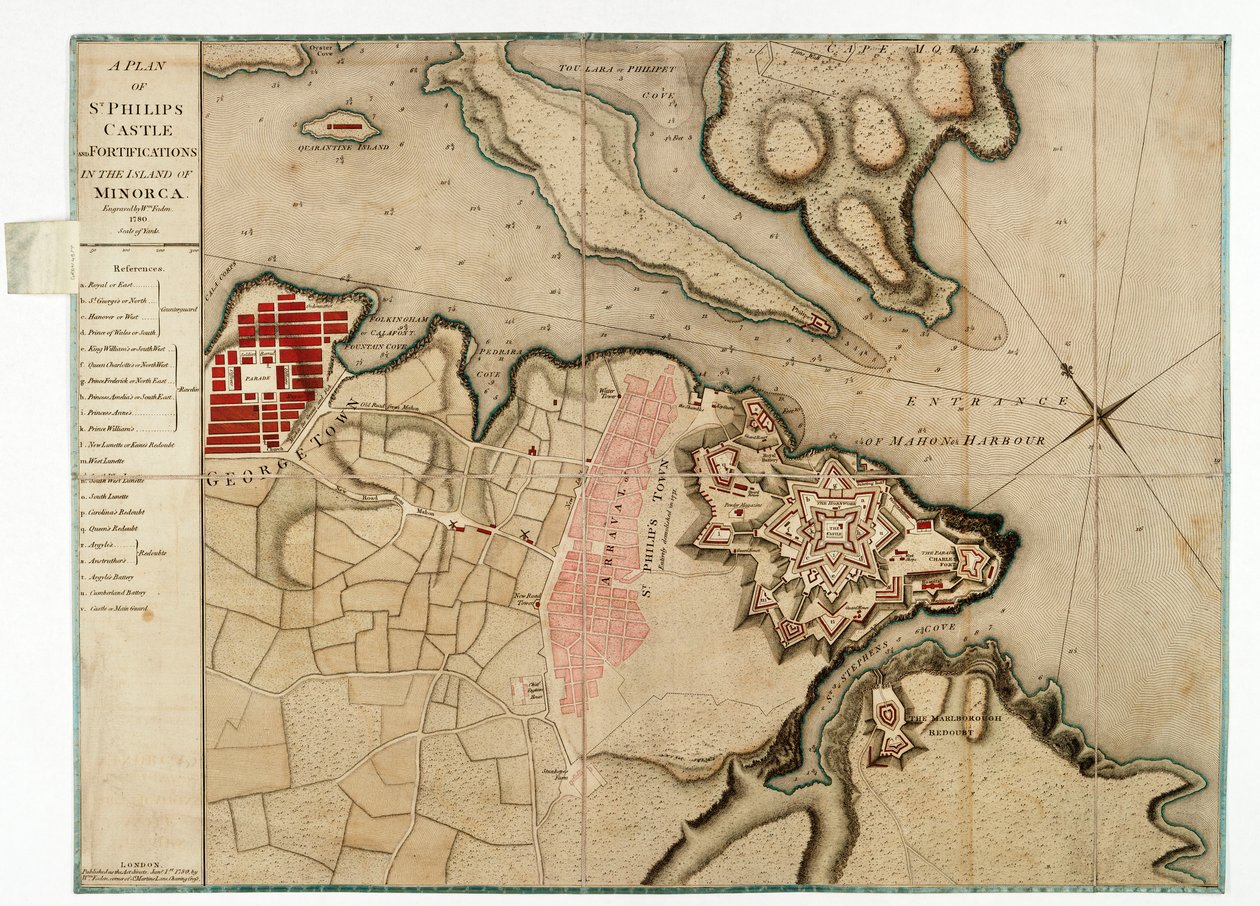 Plan du château de Saint-Philippe et des fortifications de l