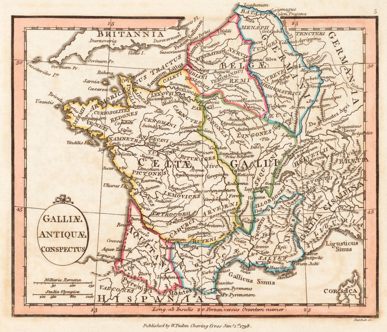 Carte de la Gaule antique - William Faden