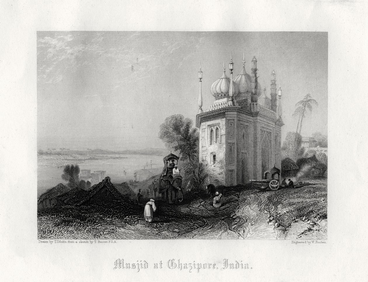 Mosquée à Chazipore, Inde, XIXe siècle - William Finden