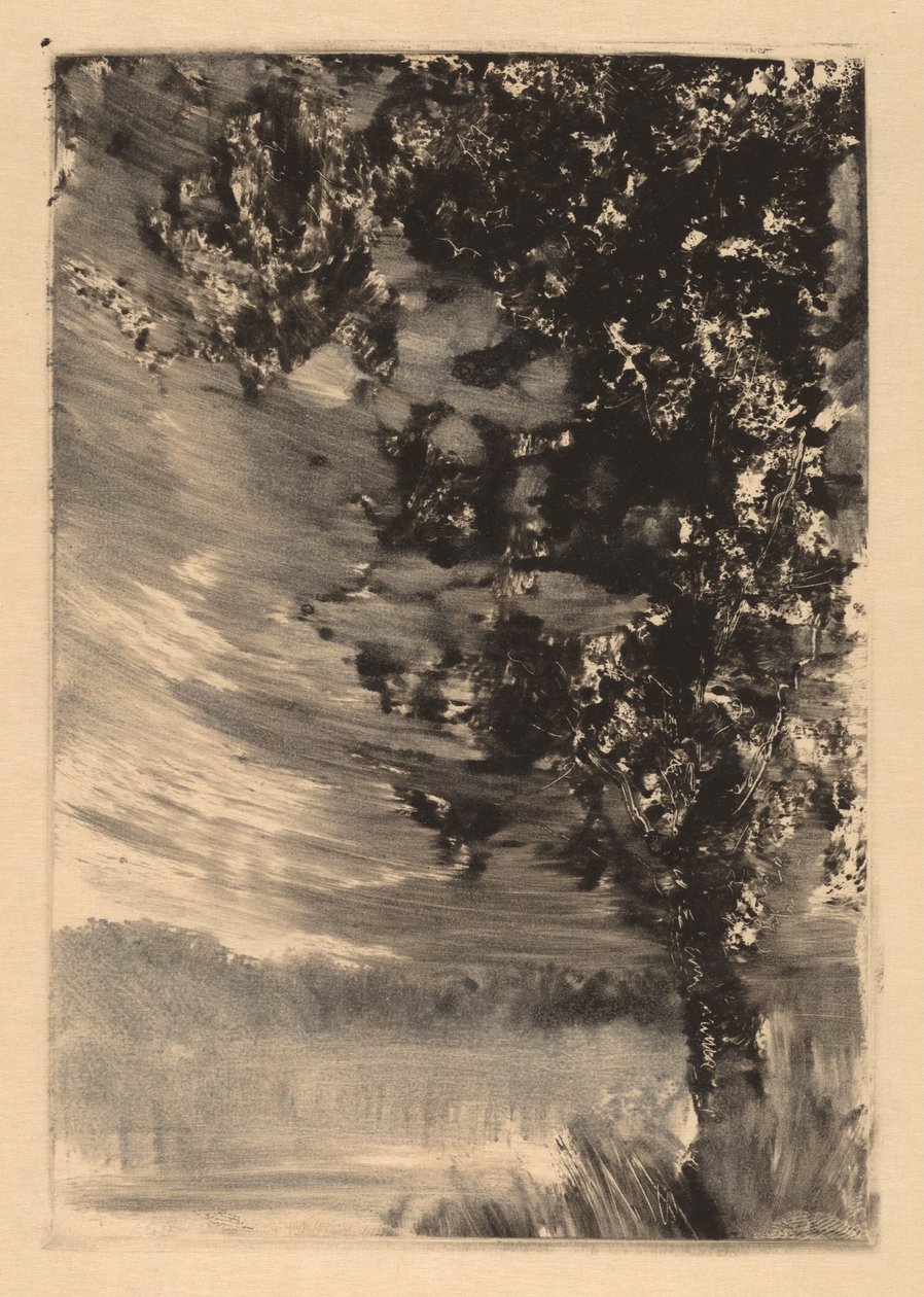 Paysage au Clair de Lune avec Arbre à Droite - William Fowler Hopson
