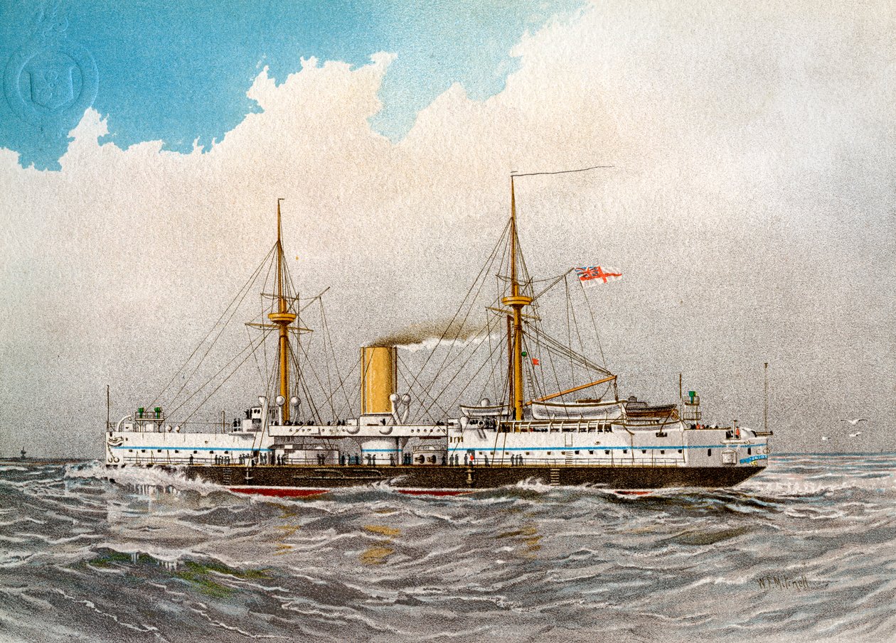 HMS Colossus, cuirassé de 2e classe de la Royal Navy, vers 1890-1893 - William Frederick Mitchell