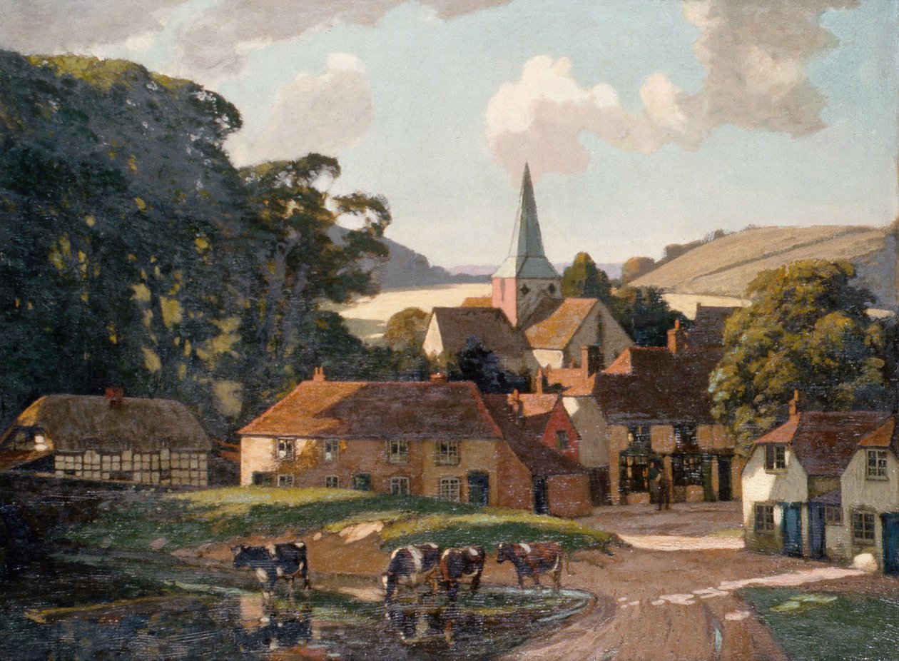 Village et Étang de Harting - William Gunning King