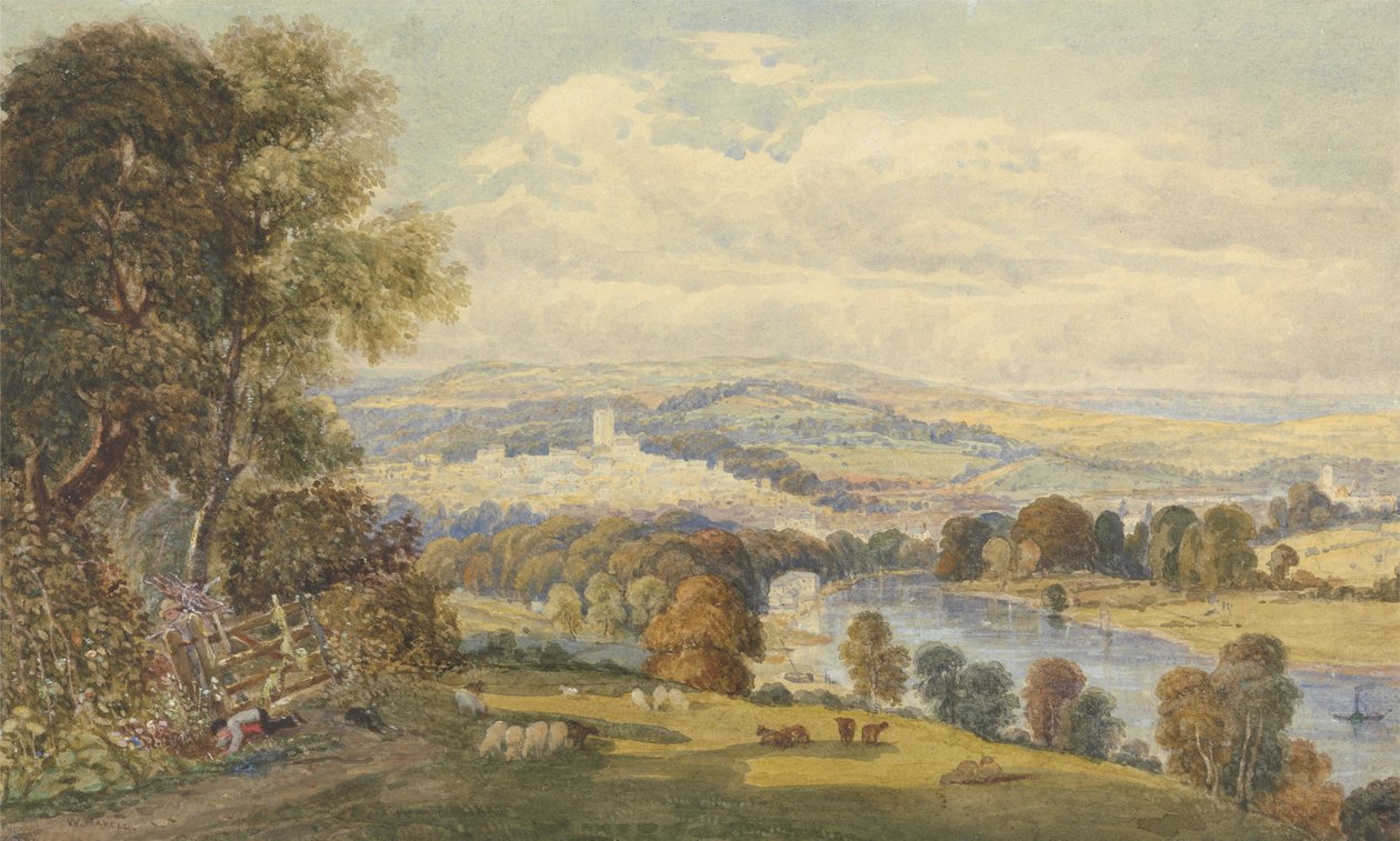 Vue de Totnes, Devon - William Havell