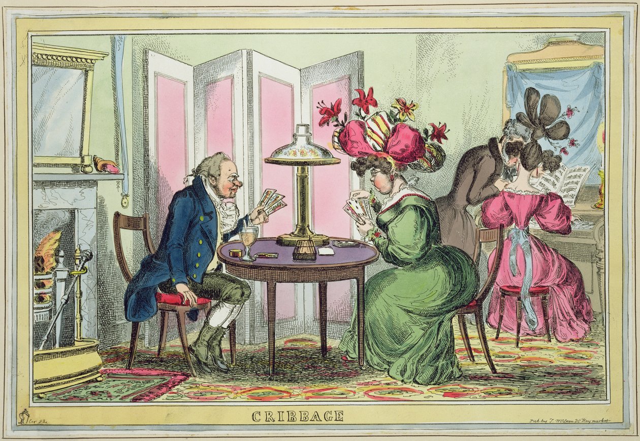 Cribbage, publié par Thomas McLean, Londres - William Heath