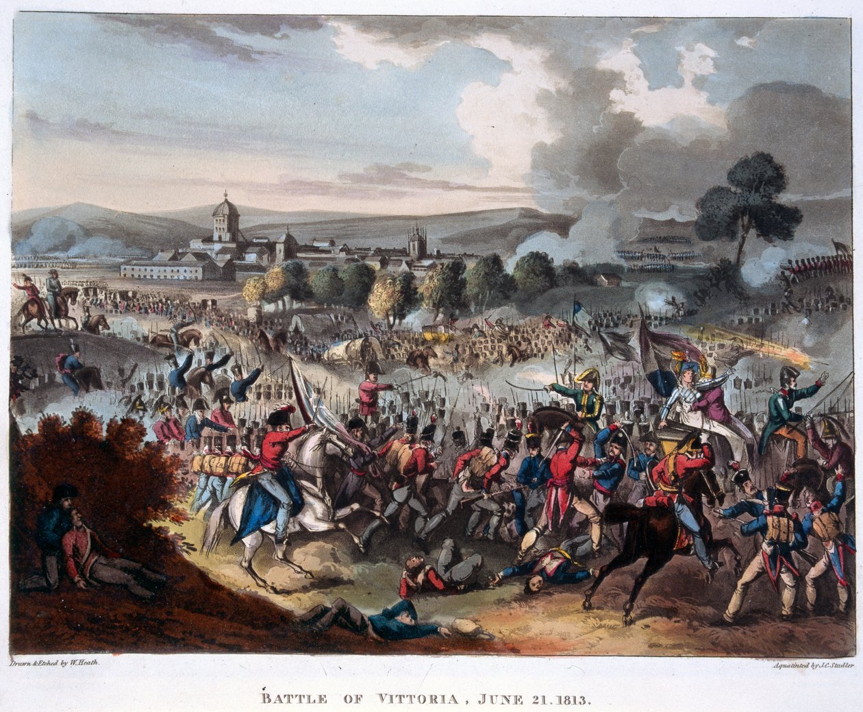 Lord Wellington (1769-1852) entrant à Salamanque, illustration pour un poème narratif du Dr. Syntax, 1818 - William Heath