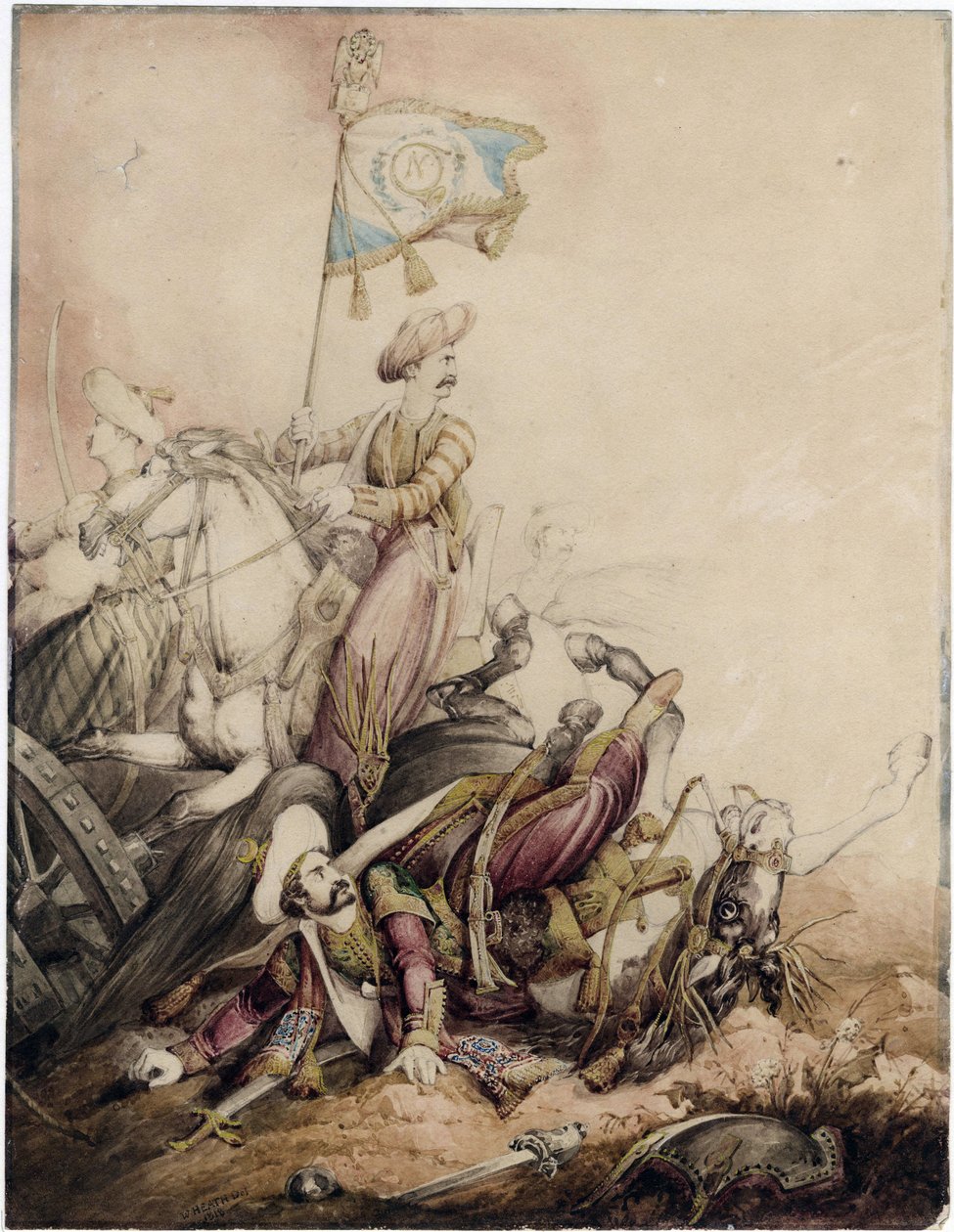 Porte-étendard mamelouk au combat - William Heath