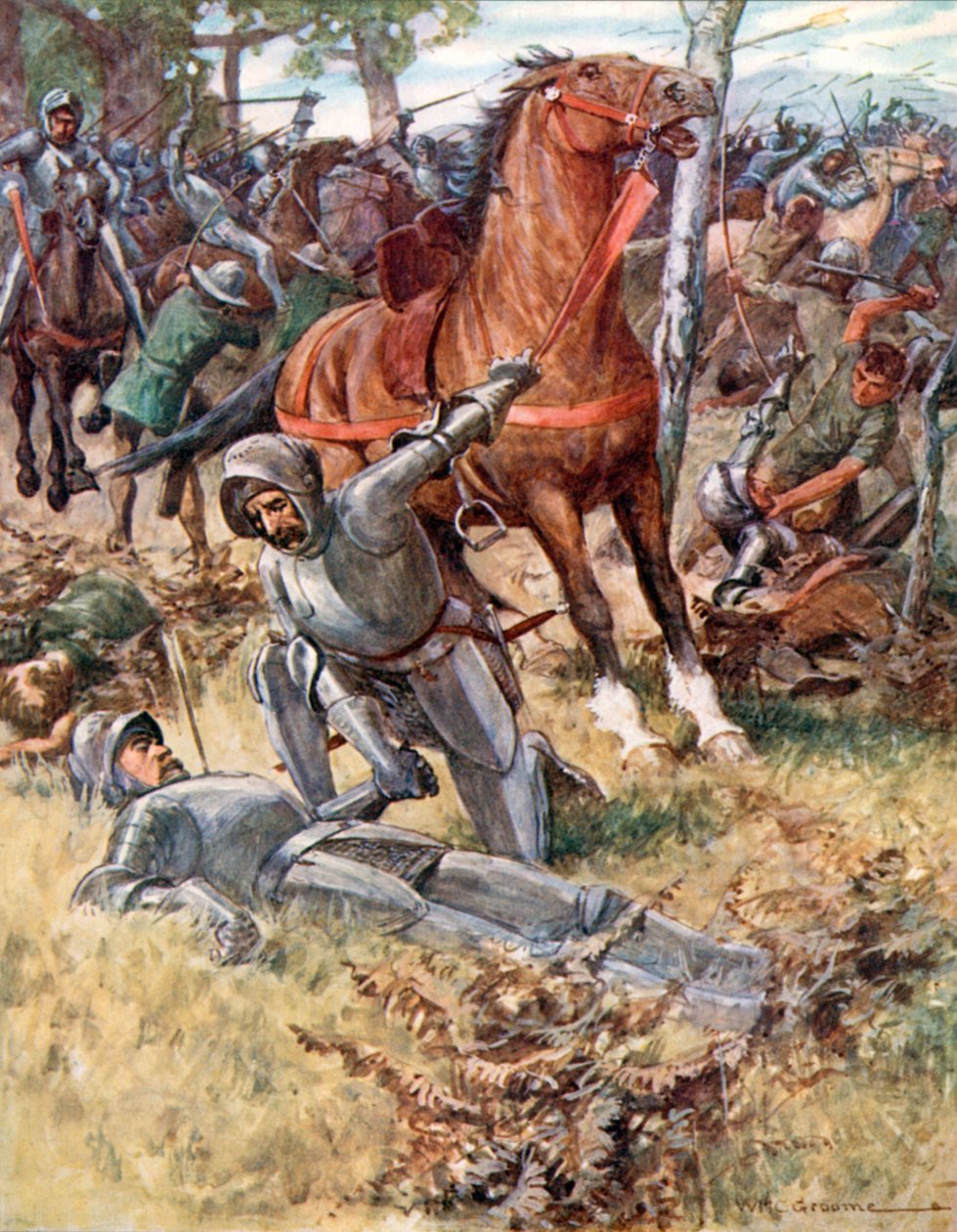 "Puis quitter la vie, le comte Percy a pris, le mort par la main" (litho couleur) - William Henry Charles Groome