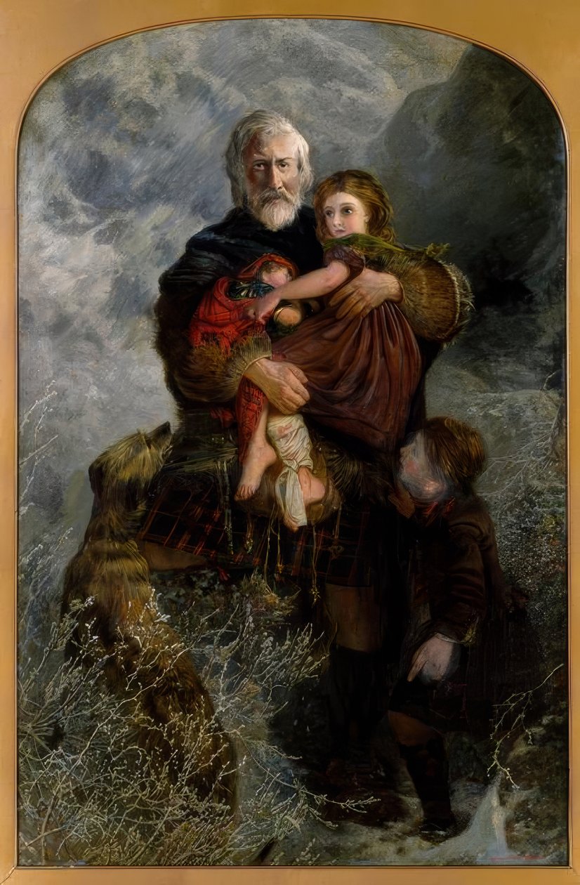 Massacre de Glencoe, Réfugiés / Peinture de W.H.Fisk - William Henry Fisk