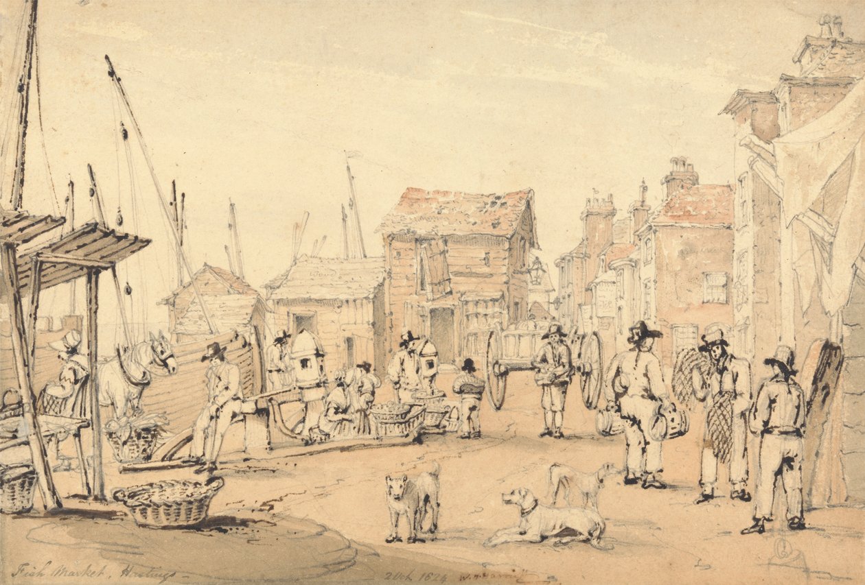 Marché aux poissons, Hastings - William Henry Harriott