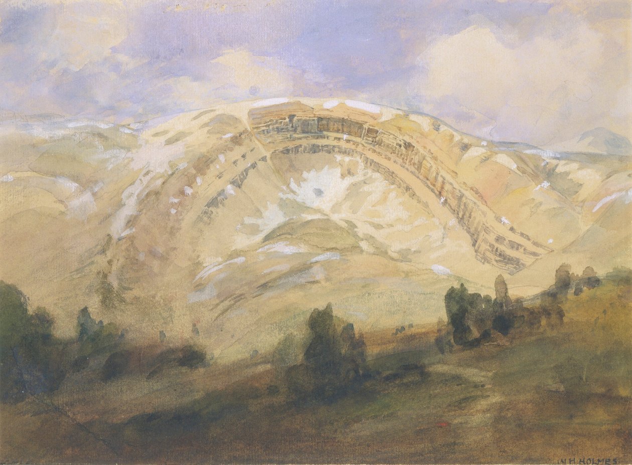 Strates plissées, une grande arche géologique, Colorado - William Henry Holmes