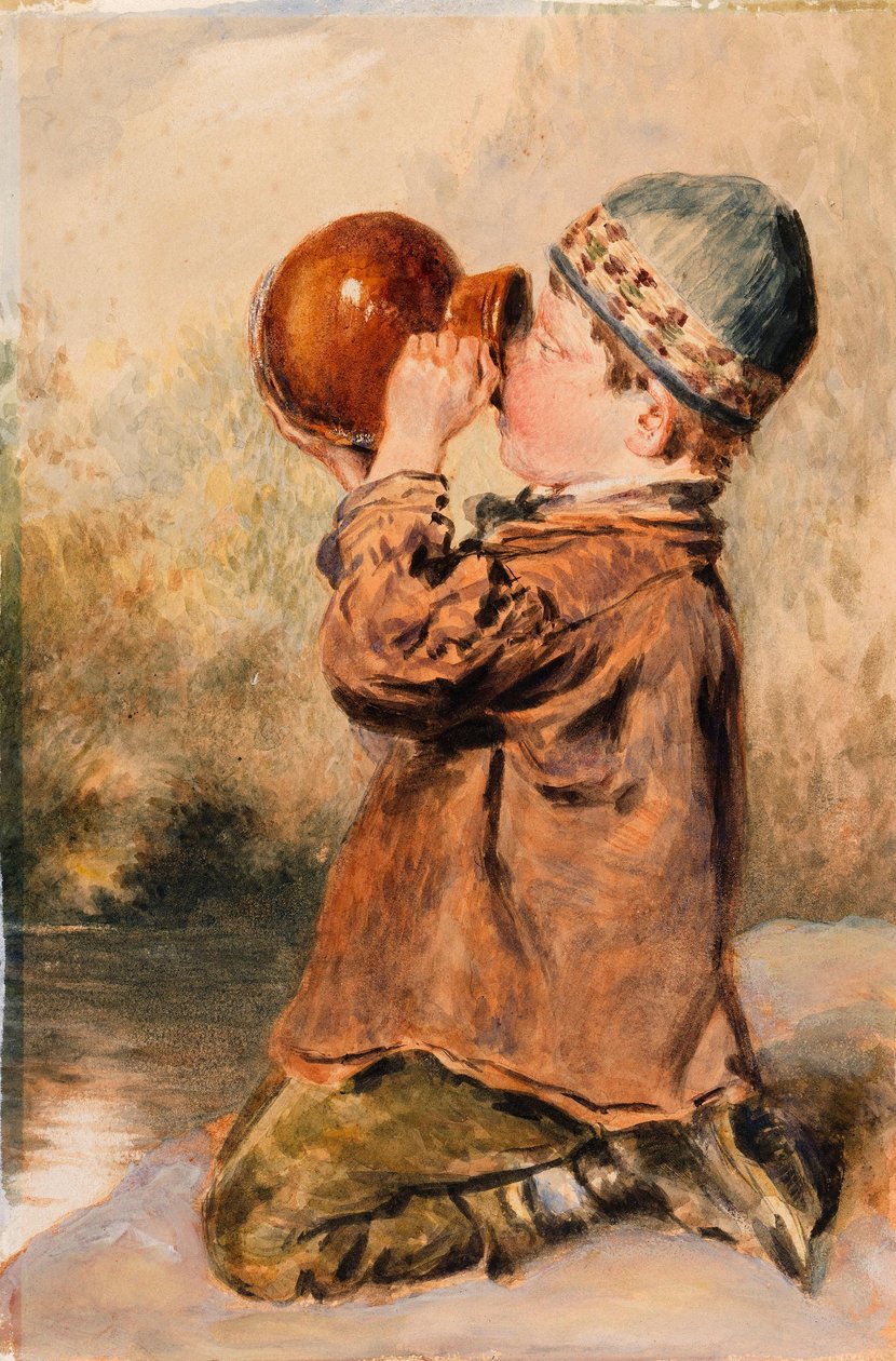Un garçon en train de boire - William Henry Hunt